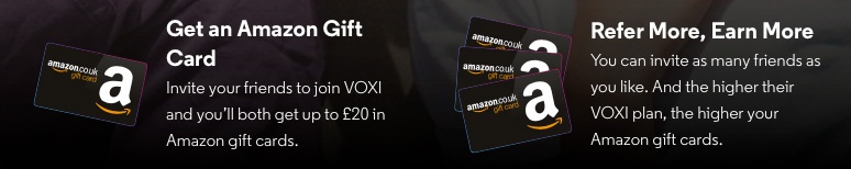 voxi refer a friend Amazon gift card