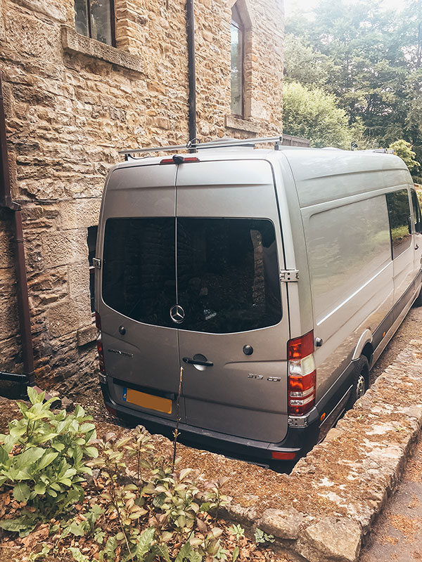 WBack of our van showing our newly installed windows